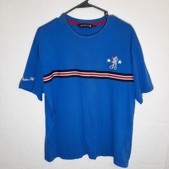 Chelsea FC XL T-Shirt Men Blue Soccer Crest Stars Official Cotton Jersey Tee - Picture 1 of 7